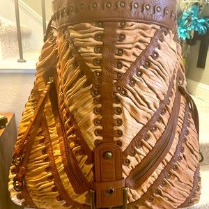 Isabella Fiore Tan/Burnt Orange Handbag